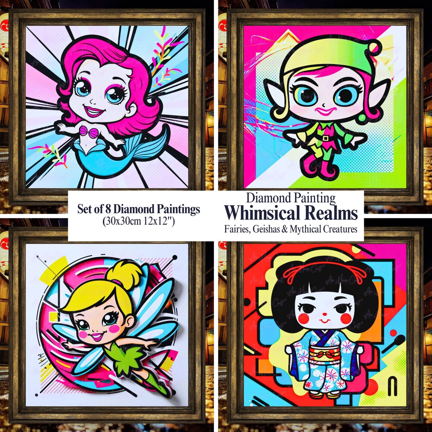 Whimsical Realms - 4 Diamond Painting Set