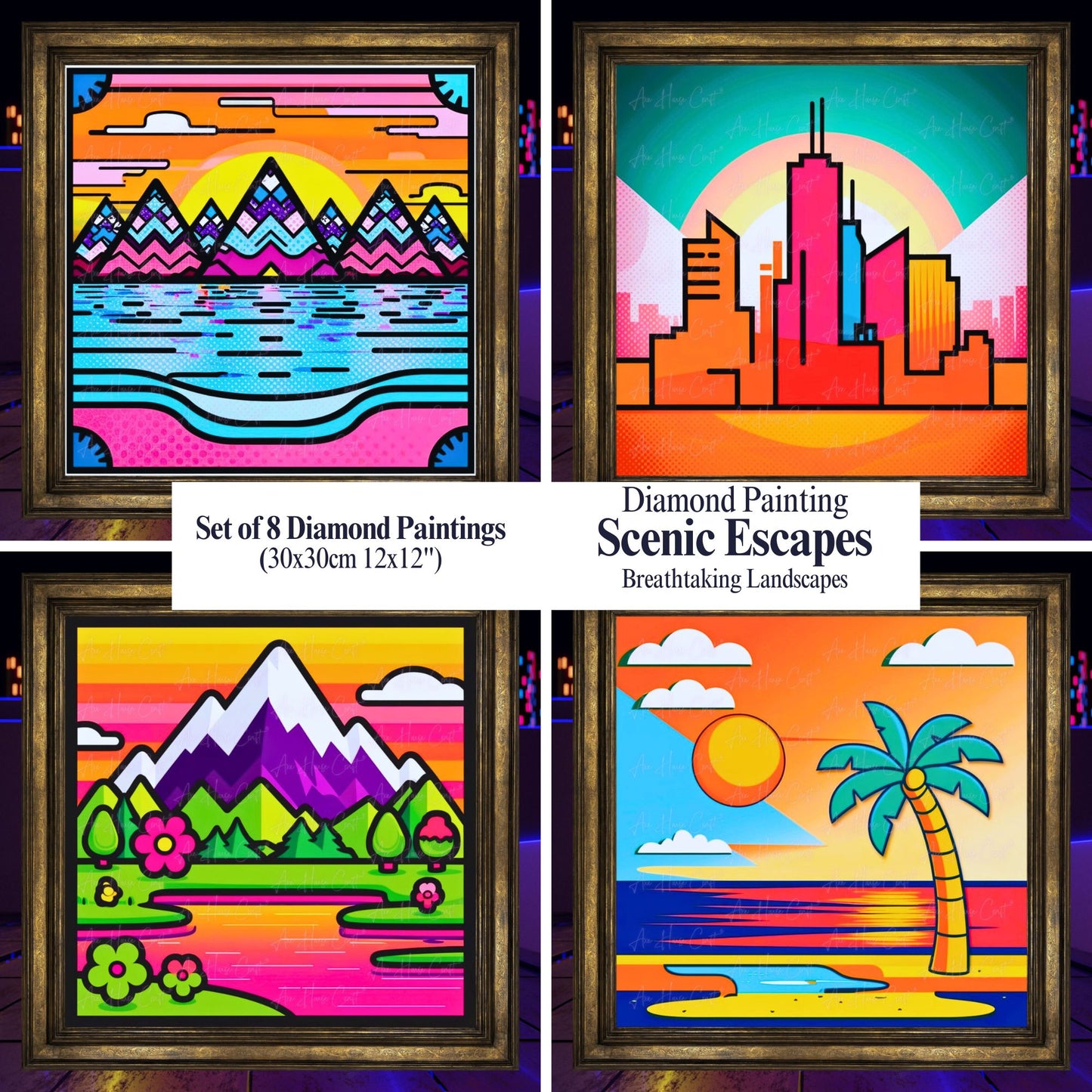 Scenic Escapes - 4 Diamond Painting Set