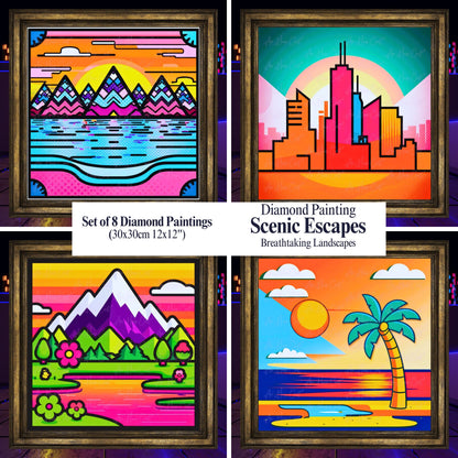 Scenic Escapes - 4 Diamond Painting Set