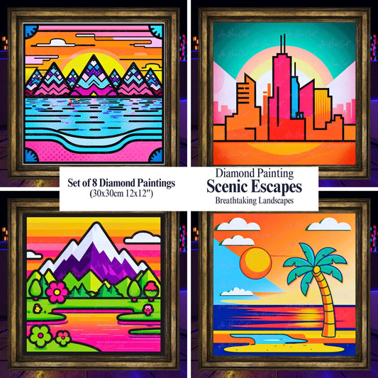 Scenic Escapes - 4 Diamond Painting Set